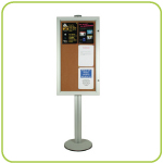 1800mm high pole. +6 x A4 Corkboard.